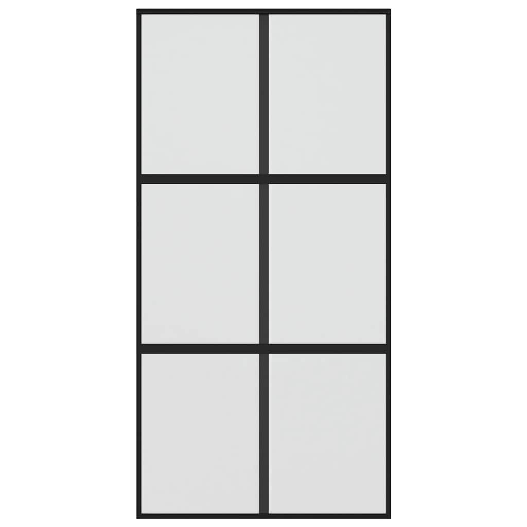 Vidaxx Schiebetür 102,5x205 cm Hartglas und Aluminium schwarz