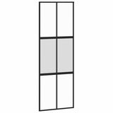 Vidaxx Schiebetür 76x205 cm Hartglas und Aluminium schwarz