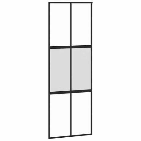 Vidaxx Schiebetür 76x205 cm Hartglas und Aluminium schwarz