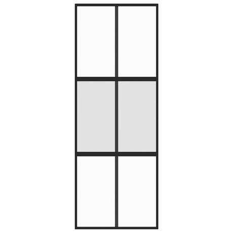Vidaxx Schiebetür 76x205 cm Hartglas und Aluminium schwarz