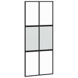 Vidaxx Schiebetür 90x205 cm Hartglas und Aluminium schwarz