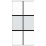 Vidaxx Schiebetür 102,5x205 cm Hartglas und Aluminium schwarz