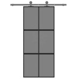 VidaXL Schiebetür 90x205 cm gehärtetes Glas und Aluminium schwarz