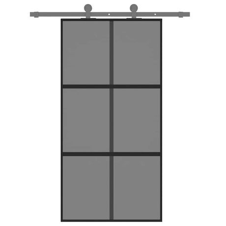 Vidaxx Schiebetür 102,5x205 cm Hartglas und Aluminium schwarz