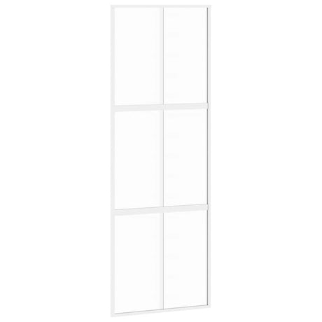 Vidaxx Schiebetür 76x205 cm Hartglas und Aluminium weiß
