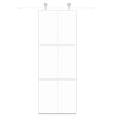 Vidaxx Schiebetür 76x205 cm Hartglas und Aluminium weiß