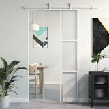 Vidaxx Schiebetür 76x205 cm Hartglas und Aluminium weiß