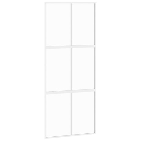 Vidaxx Schiebetür 90x205 cm Hartglas und Aluminium weiß