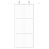 Vidaxx Schiebetür 90x205 cm Hartglas und Aluminium weiß