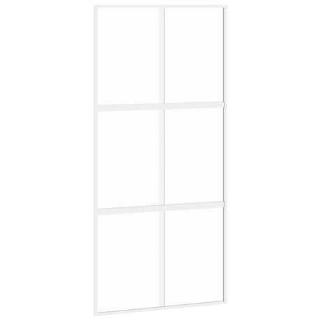Vidaxx Schiebetür 102,5x205 cm Hartglas und Aluminium weiß