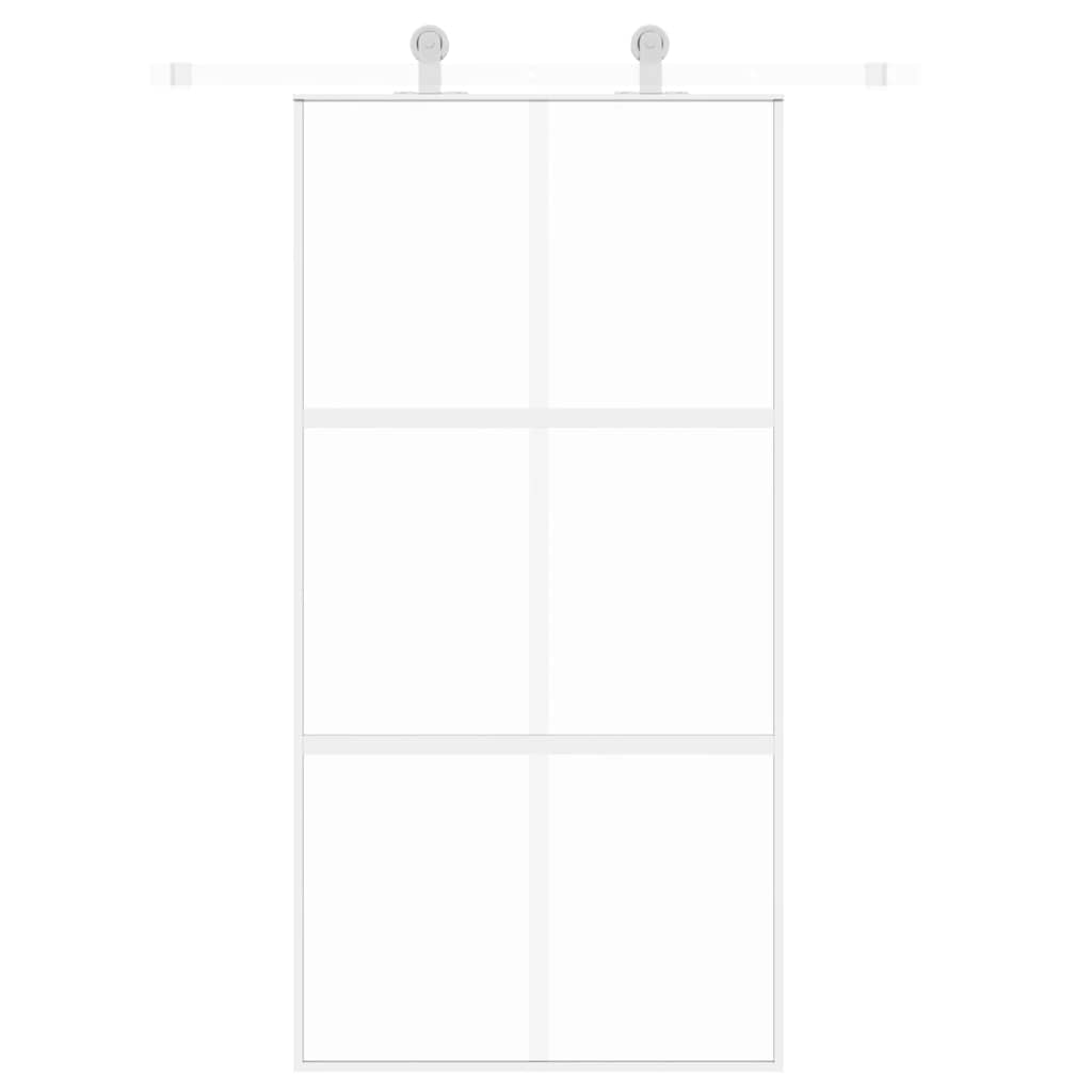 Vidaxx Schiebetür 102,5x205 cm Hartglas und Aluminium weiß