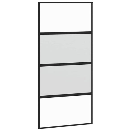 Vidaxx Schiebetür 102,5x205 cm Hartglas und Aluminium schwarz