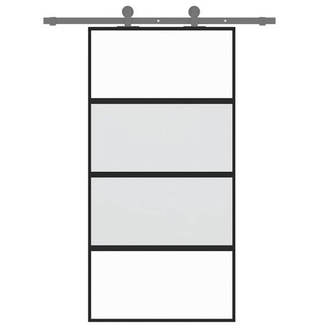 Vidaxx Schiebetür 102,5x205 cm Hartglas und Aluminium schwarz