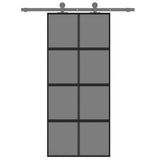 VidaXL Schiebetür 90x205 cm gehärtetes Glas und Aluminium schwarz