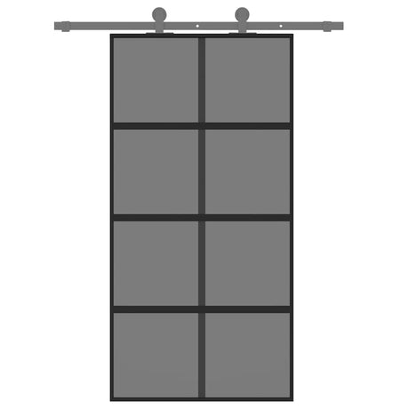 Vidaxx Schiebetür 102,5x205 cm Hartglas und Aluminium schwarz