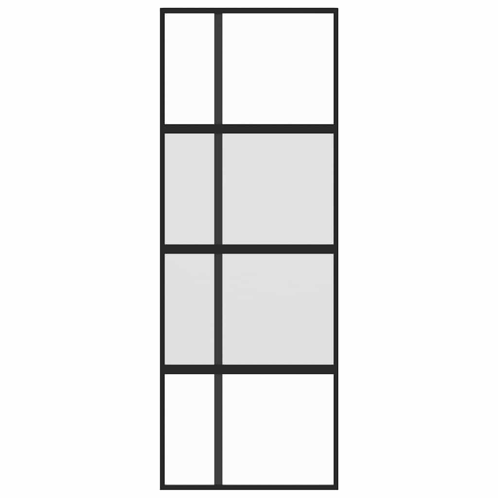 Vidaxx Schiebetür 76x205 cm Hartglas und Aluminium schwarz