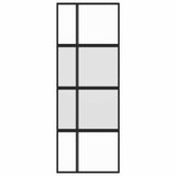 Vidaxx Schiebetür 76x205 cm Hartglas und Aluminium schwarz