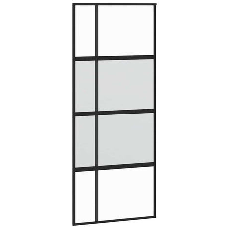 Vidaxx Schiebetür 90x205 cm Hartglas und Aluminium schwarz