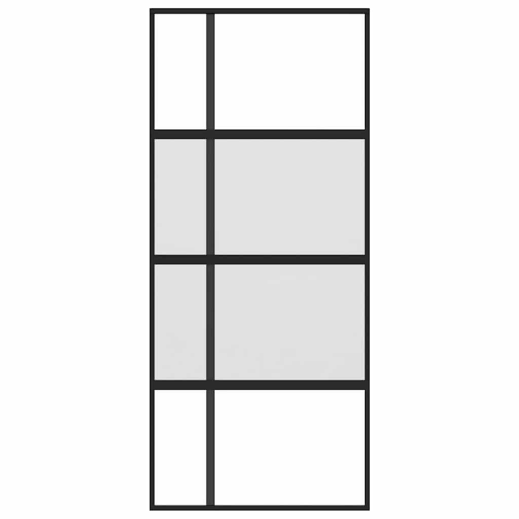 Vidaxx Schiebetür 90x205 cm Hartglas und Aluminium schwarz