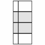 Vidaxx Schiebetür 90x205 cm Hartglas und Aluminium schwarz