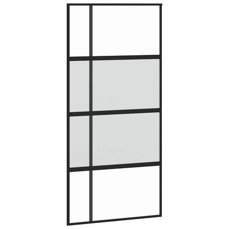Vidaxx Schiebetür 102,5x205 cm Hartglas und Aluminium schwarz