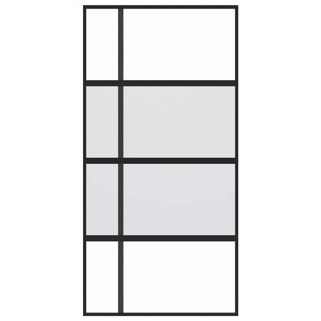 Vidaxx Schiebetür 102,5x205 cm Hartglas und Aluminium schwarz