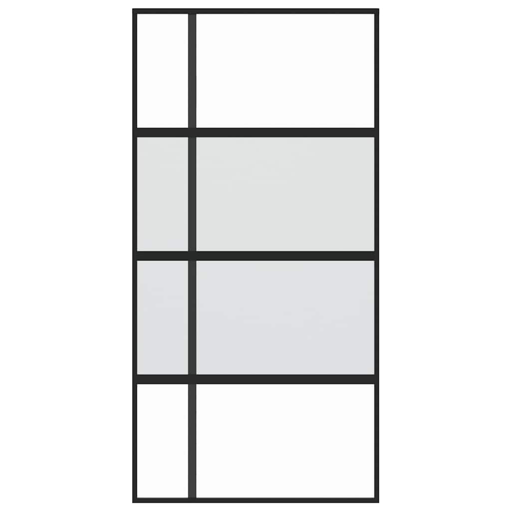 Vidaxx Schiebetür 102,5x205 cm Hartglas und Aluminium schwarz