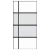 Vidaxx Schiebetür 102,5x205 cm Hartglas und Aluminium schwarz