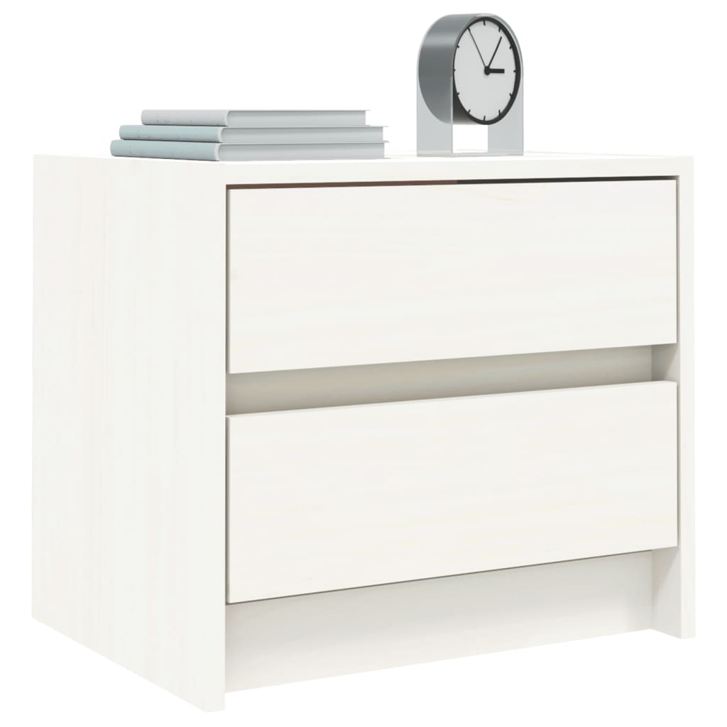 Vidaxl nachtkastje 40x31x35,5 cm massief grenenhout wit