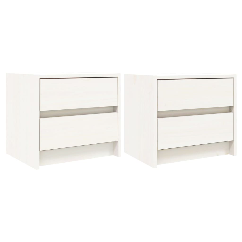 Vidaxl nachtkastjes 2 st 40x31x35,5 cm massief grenenhout wit