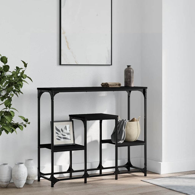 Vidaxl wandtafel 89,5x28x76 cm bewerkt hout zwart