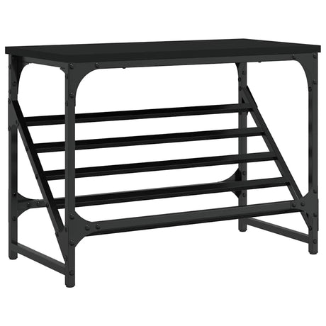 VIDAXL -Schuhregal 60x30x45 cm verarbeitetes Holz schwarz