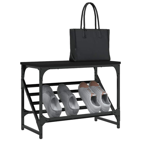 VIDAXL -Schuhregal 60x30x45 cm verarbeitetes Holz schwarz