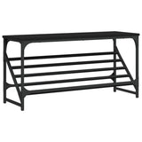 VIDAXL -Schuhregal 90x30x45 cm verarbeitetes Holz schwarz