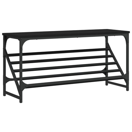 VIDAXL -Schuhregal 90x30x45 cm verarbeitetes Holz schwarz