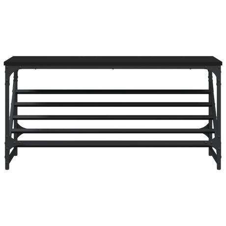 VIDAXL -Schuhregal 90x30x45 cm verarbeitetes Holz schwarz