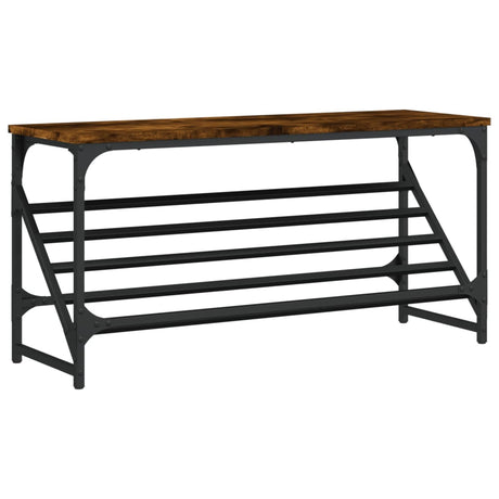 VIDAXL -Schuhregal 90x30x45 cm verarbeitete Holzgeräuchel -Eiche gefärbt