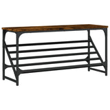 VIDAXL -Schuhregal 90x30x45 cm verarbeitete Holzgeräuchel -Eiche gefärbt