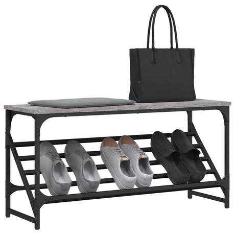 VIDAXL -Schuhregal 90x30x45 cm Eigenschaft Holzgrau Sonoma Eiche gefärbt
