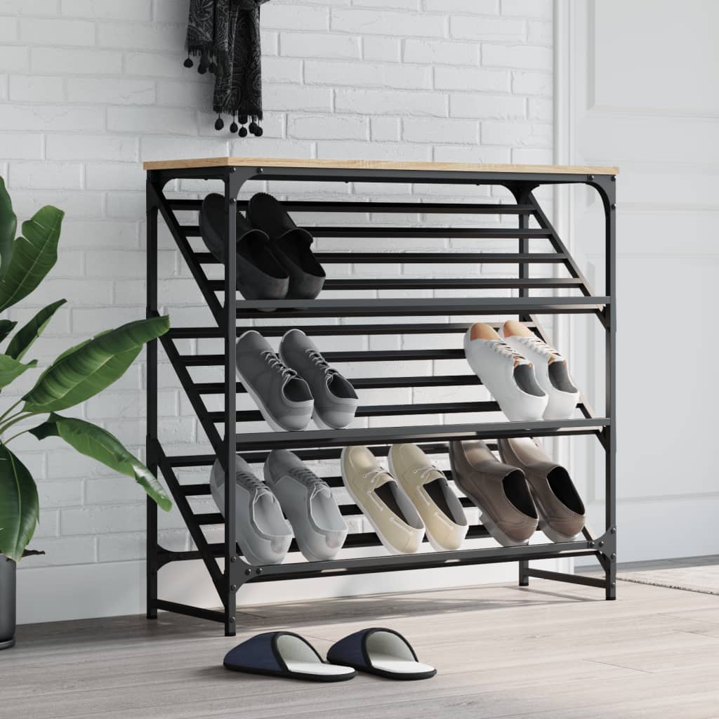 Vidaxx Schuhregal 90x30x85 cm, fertiges Holz Sonoma-Eiche-farbig