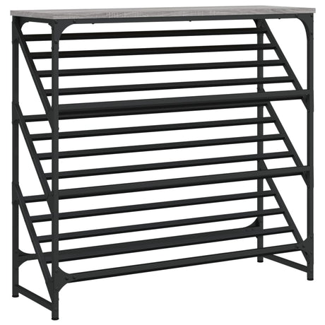VidaXL Schuhregal 90x30x85 cm, fertiges Holz, grau Sonoma