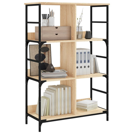 Vidaxl boekenrek 78,5x33x117,5 cm bewerkt hout sonoma eikenkleurig