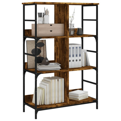 Vidaxl boekenrek 78,5x33x117,5 cm bewerkt hout gerookt eikenkleurig
