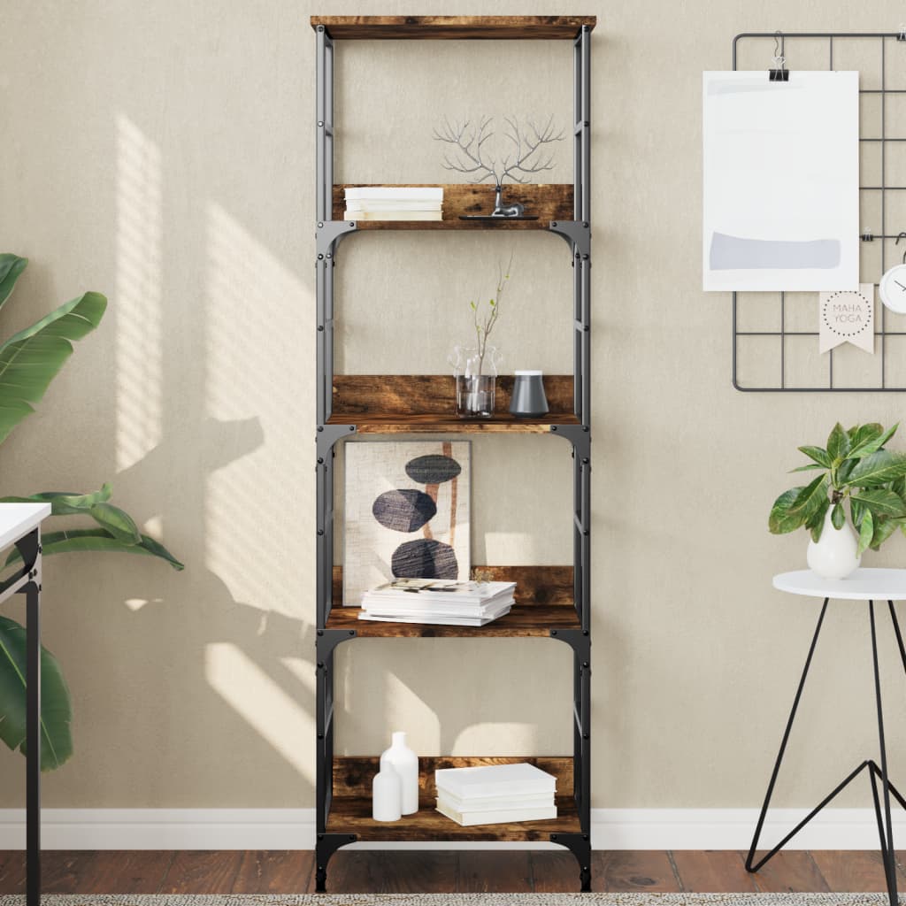 Vidaxl boekenrek 50x33x153 cm bewerkt hout gerookt eikenkleurig