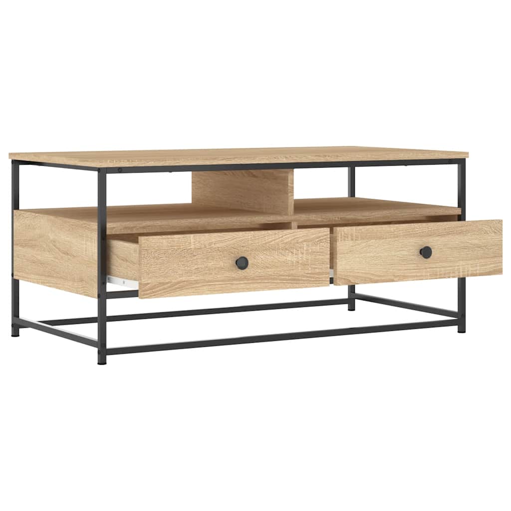 Vidaxl salontafel 100x51x45 cm bewerkt hout sonoma eikenkleurig