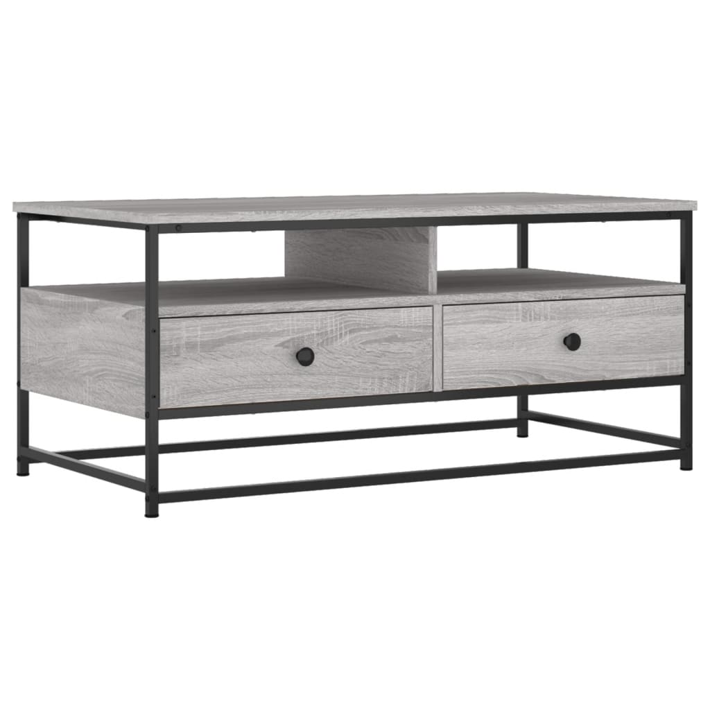Vidaxl salontafel 100x51x45 cm bewerkt hout grijs sonoma