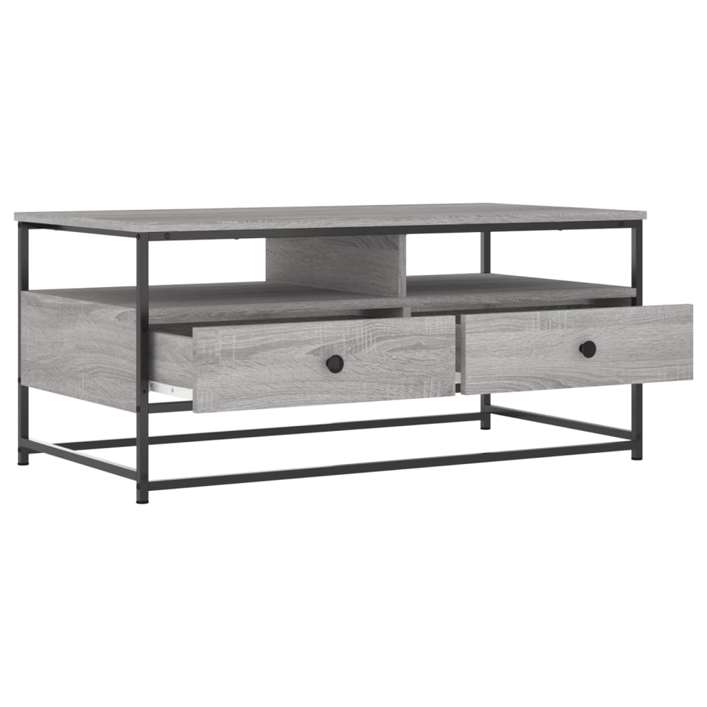 Vidaxl salontafel 100x51x45 cm bewerkt hout grijs sonoma