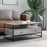 Vidaxl salontafel 100x51x45 cm bewerkt hout grijs sonoma