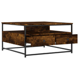 Vidaxl salontafel 80x80x45 cm bewerkt hout gerookt eikenkleurig