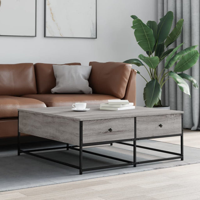 Vidaxl salontafel 100x99x40 cm bewerkt hout grijs sonoma
